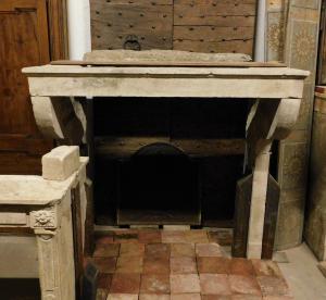chp281 stone fireplace, simple, early 1800s era, measures 164 cm x H 158 cm